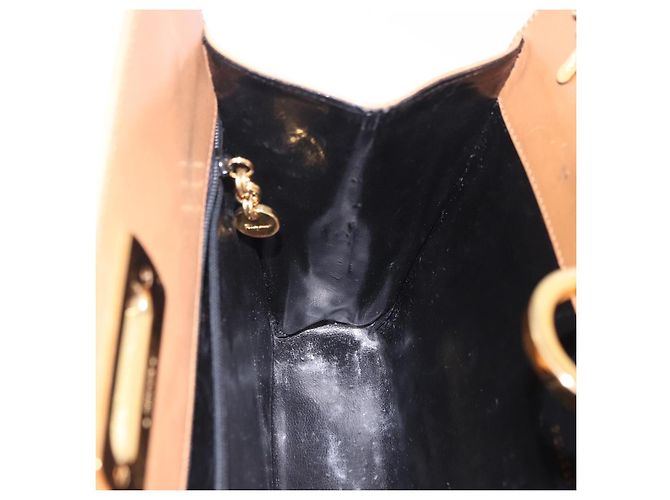 Borsa a tracolla Salvatore Ferragamo Gancini con catena in pelle marrone oro Auth 191749 - vista 19