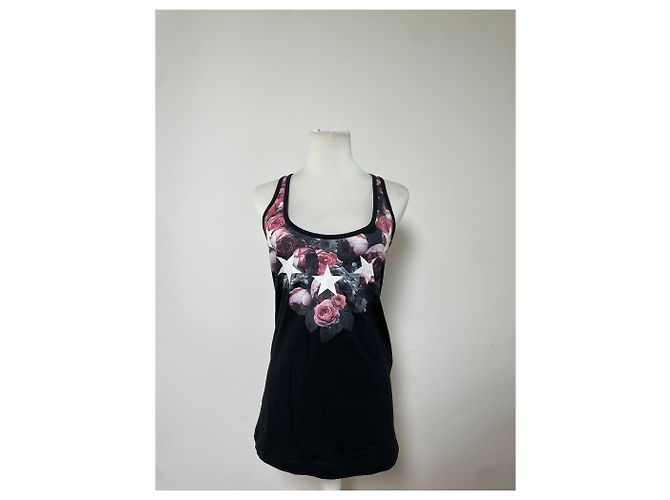 Top de tirantes Vintage Givenchy de algodón con estampado floral y de estrellas Negro XS - vista 12