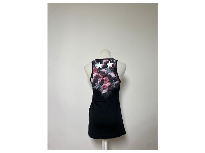 Top de tirantes Vintage Givenchy de algodón con estampado floral y de estrellas Negro XS - vista 13