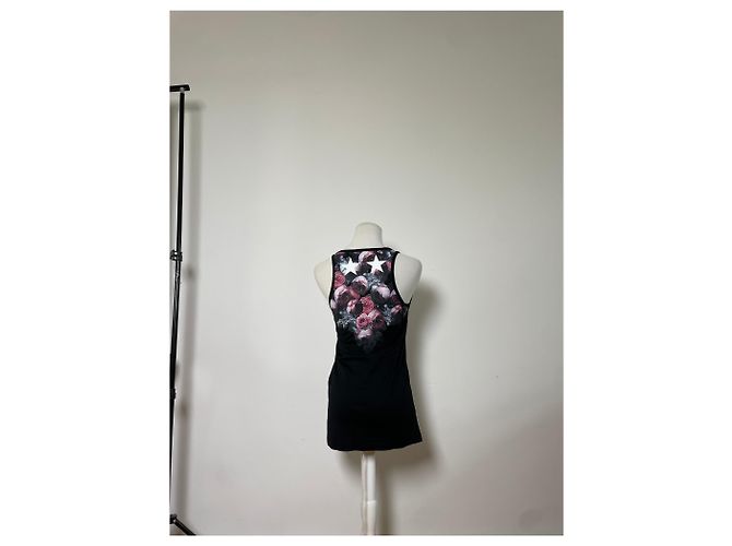 Top de tirantes Vintage Givenchy de algodón con estampado floral y de estrellas Negro XS - vista 3