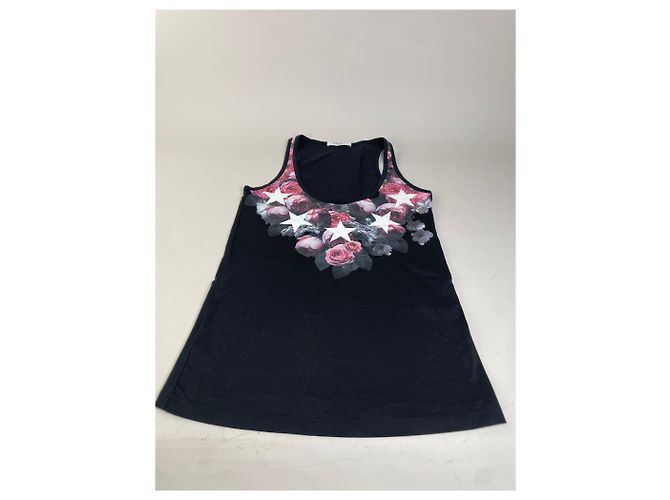Top de tirantes Vintage Givenchy de algodón con estampado floral y de estrellas Negro XS - vista 5