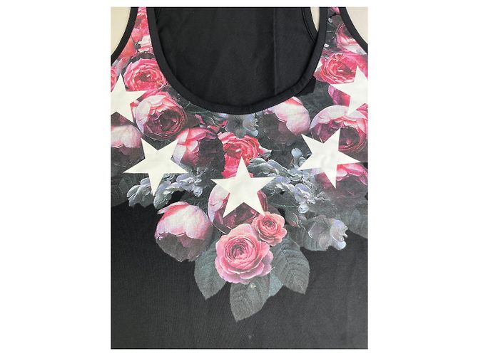 Top de tirantes Vintage Givenchy de algodón con estampado floral y de estrellas Negro XS - vista 6