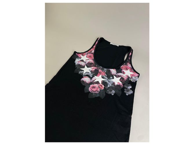 Top de tirantes Vintage Givenchy de algodón con estampado floral y de estrellas Negro XS - vista 7