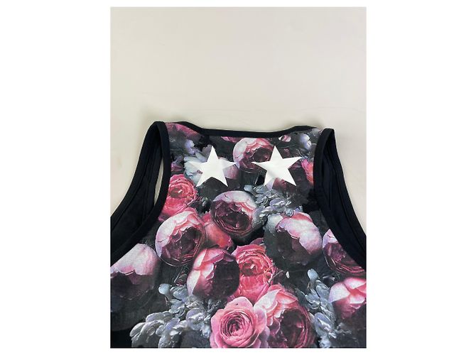 Top de tirantes Vintage Givenchy de algodón con estampado floral y de estrellas Negro XS - vista 8