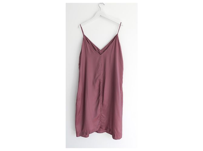 Dries Van Noten Satin Slip-Kleid Mulberry Pink - Ansicht 4