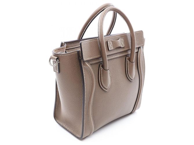 Céline Borsa a 2 modi Celine Luggage Nano Shopper Marrone - vista 2
