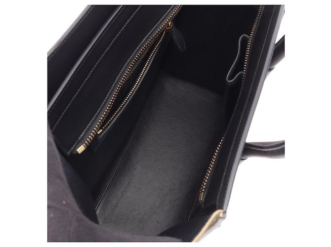 Céline Borsa Tote Celine Luggage Micro Shopper Nero Rosa Beige - vista 3