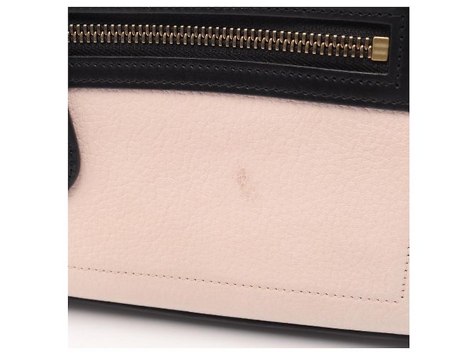 Céline Borsa Tote Celine Luggage Micro Shopper Nero Rosa Beige - vista 7