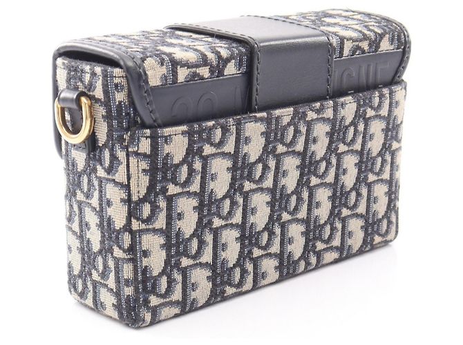Borsa pochette Christian Dior Dior 30 Montaigne Beige Blu navy - vista 2