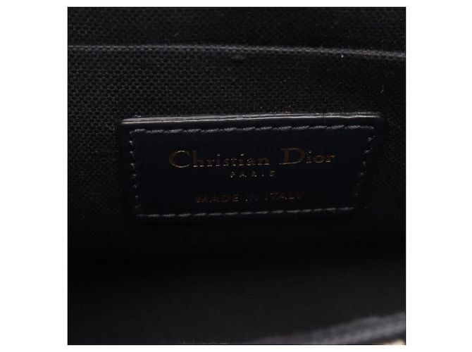Borsa pochette Christian Dior Dior 30 Montaigne Beige Blu navy - vista 4