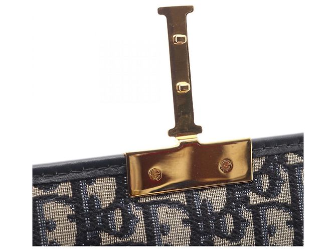 Borsa pochette Christian Dior Dior 30 Montaigne Beige Blu navy - vista 6