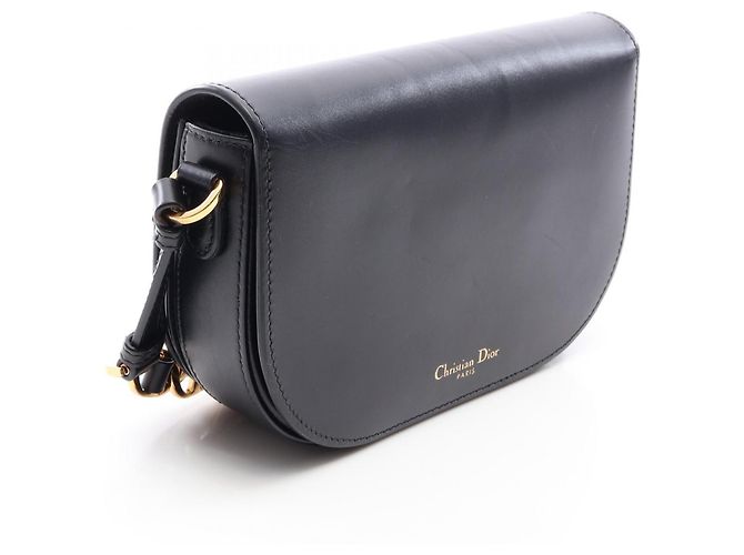 Borsa a tracolla in pelle nera Christian Dior Nero - vista 2