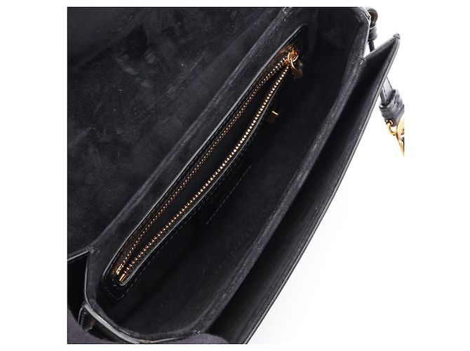 Borsa a tracolla in pelle nera Christian Dior Nero - vista 3