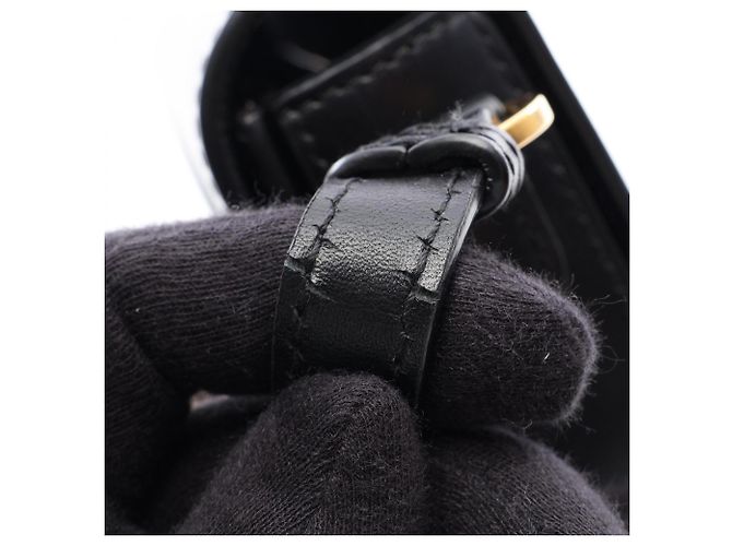 Borsa a tracolla in pelle nera Christian Dior Nero - vista 5