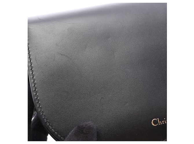 Borsa a tracolla in pelle nera Christian Dior Nero - vista 7