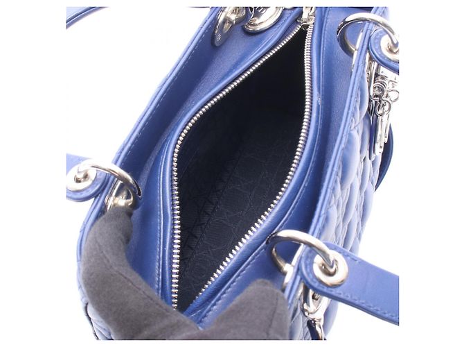 Christian Dior Dior LADY DIOR Cannage Borsa a 2 modi Blu - vista 3