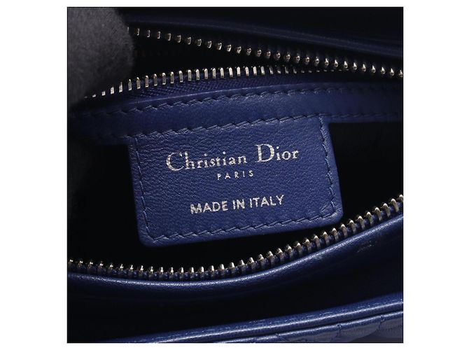 Christian Dior Dior LADY DIOR Cannage Borsa a 2 modi Blu - vista 4