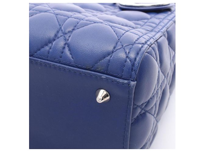 Christian Dior Dior LADY DIOR Cannage Borsa a 2 modi Blu - vista 7