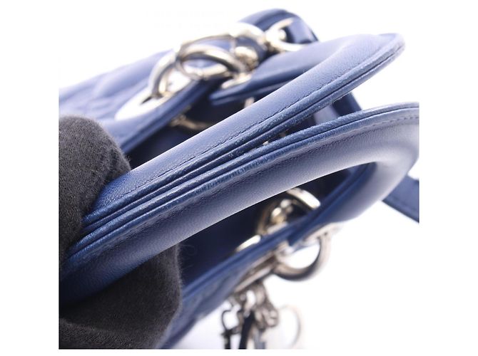 Christian Dior Dior LADY DIOR Cannage Borsa a 2 modi Blu - vista 9