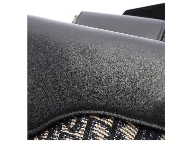Borsa a tracolla Christian Dior Dior ELITE Oblique Nero Beige Blu navy - vista 8