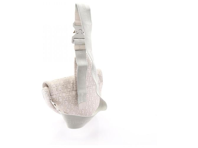 Borsa Saddle Christian Dior in tela bianca Bianco - vista 2