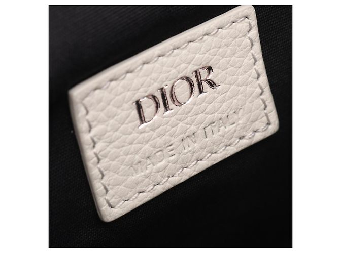 Borsa Saddle Christian Dior in tela bianca Bianco - vista 4