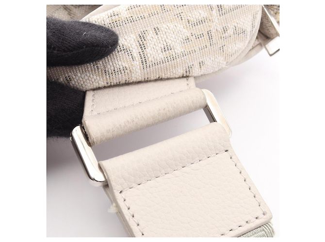 Borsa Saddle Christian Dior in tela bianca Bianco - vista 8