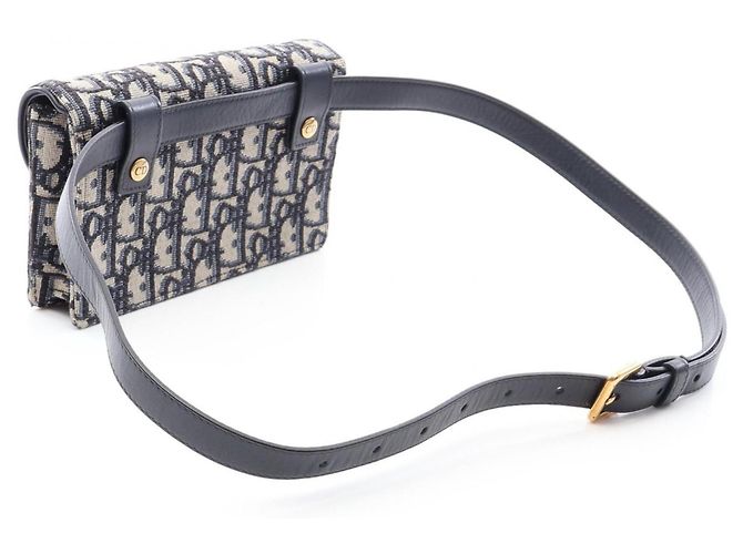 Borsa Saddle Christian Dior Beige Blu navy - vista 2