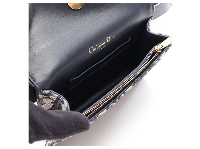 Borsa Saddle Christian Dior Beige Blu navy - vista 3