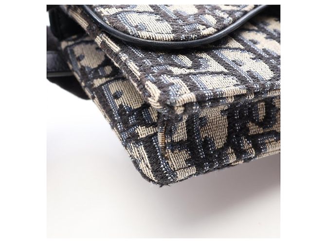 Borsa Saddle Christian Dior Beige Blu navy - vista 5