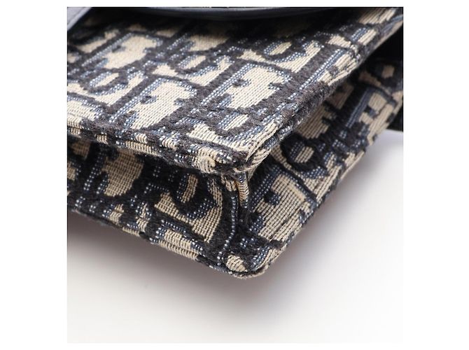 Borsa Saddle Christian Dior Beige Blu navy - vista 6