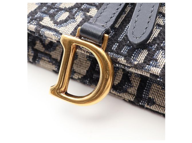 Borsa Saddle Christian Dior Beige Blu navy - vista 7