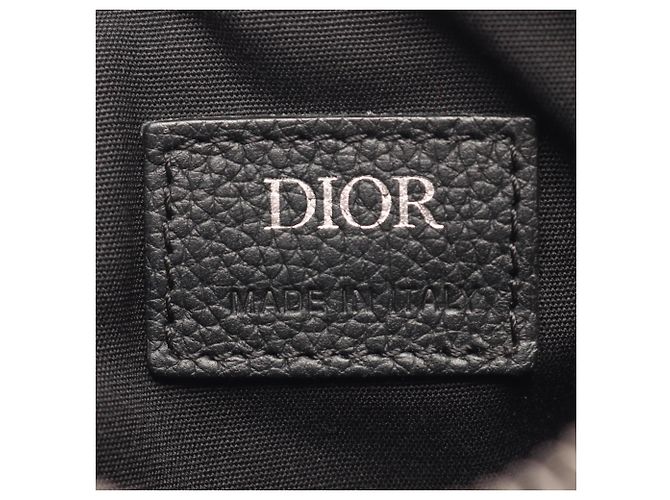 Christian Dior Dior Oblique Saddle Bag Mini Nero Crudo Blu navy - vista 4