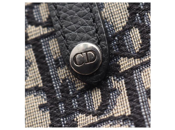 Christian Dior Dior Oblique Saddle Bag Mini Nero Crudo Blu navy - vista 9