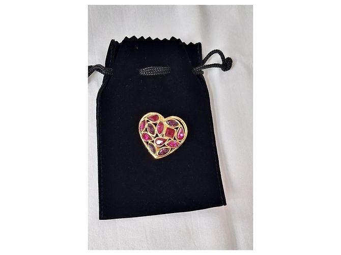 Spilla Cuore Cristalli Vintage Yves Saint Laurent - vista 10