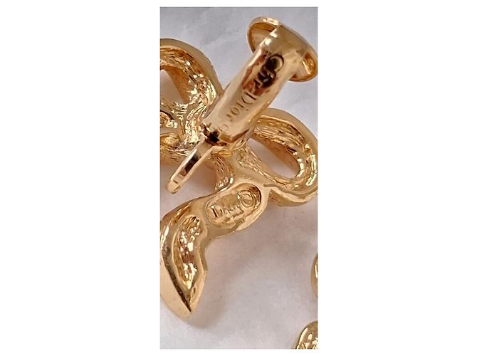 Mai indossati - Orecchini con fiocco DIOR - con clip Bianco D'oro Gold hardware - vista 4