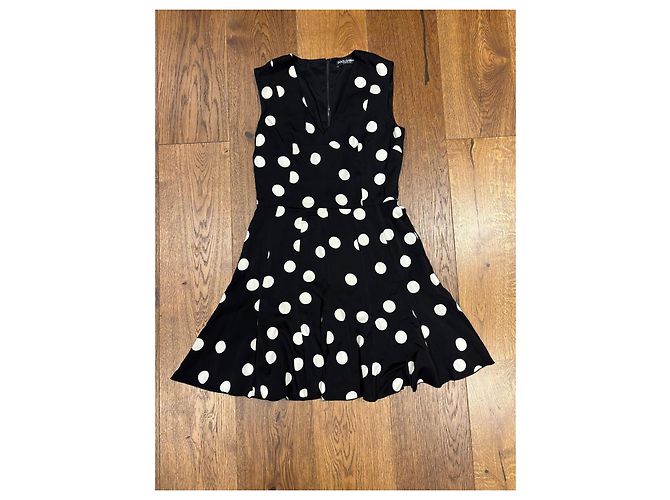 Dolce & Gabbana Vestido de Seda com Bolinhas Preto Branco - vista 2
