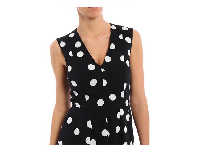Dolce & Gabbana Vestido de Seda com Bolinhas Preto Branco - vista 6