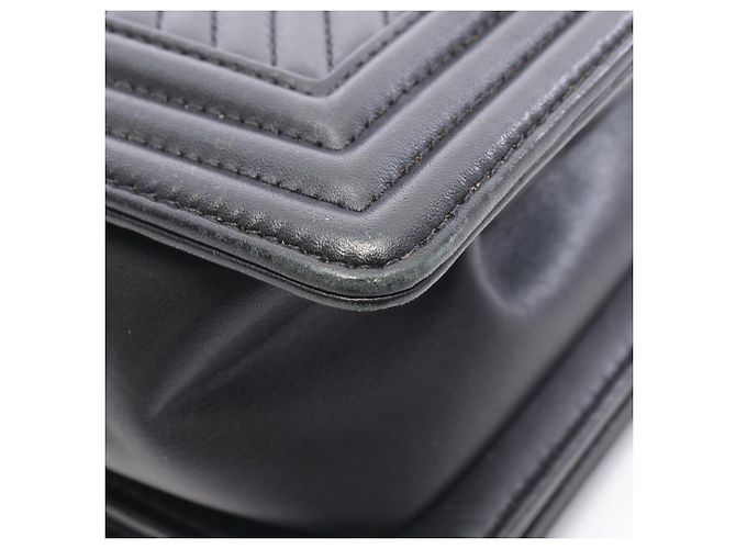 Borsa a Spalla Chanel Boy Large Chevron V-Stitch Nero - vista 8