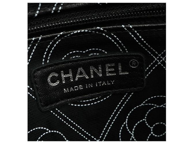 Chanel Camellia Coco Mark Handbag Pouch Schwarz Weiß - Ansicht 4