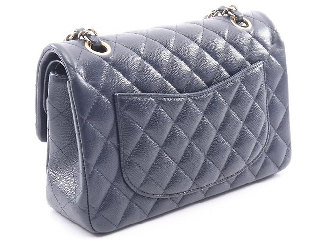 Borsa a tracolla Chanel Matelassé Double Flap Blu navy - vista 2