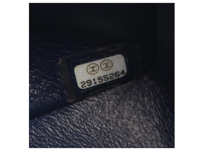 Borsa a tracolla Chanel Matelassé Double Flap Blu navy - vista 5