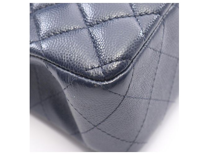Borsa a tracolla Chanel Matelassé Double Flap Blu navy - vista 7
