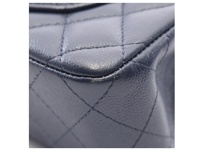 Borsa a tracolla Chanel Matelassé Double Flap Blu navy - vista 8