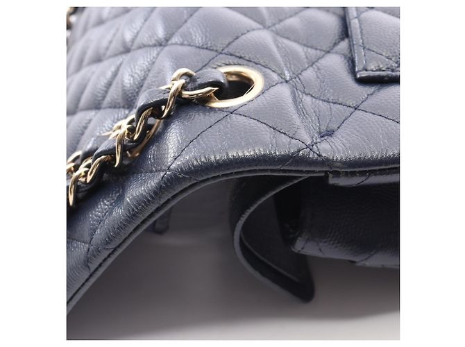 Borsa a tracolla Chanel Matelassé Double Flap Blu navy - vista 9