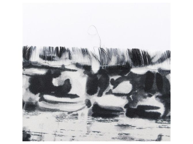Pañuelo de seda Chanel Coco Mark Negro Blanco - vista 8