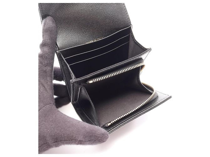 Timeless Cartera bi-fold Chanel Coco Mark en negro - vista 3