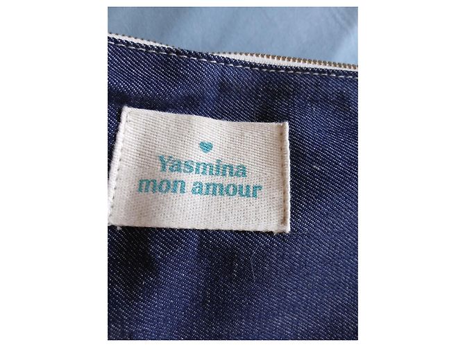 Autre Marque Yasmina mon amour Clutch in denim blu scuro - vista 6