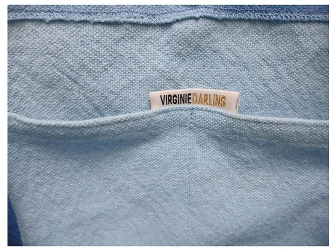 Autre Marque Borsa Tote in Cotone Virginie Darling Born to Shine Rosa Bianco Blu D'oro Giallo - vista 6