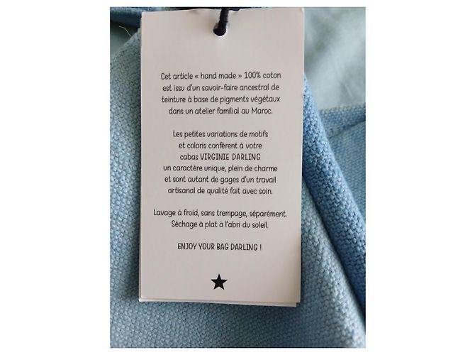 Autre Marque Borsa Tote in Cotone Virginie Darling Born to Shine Rosa Bianco Blu D'oro Giallo - vista 8